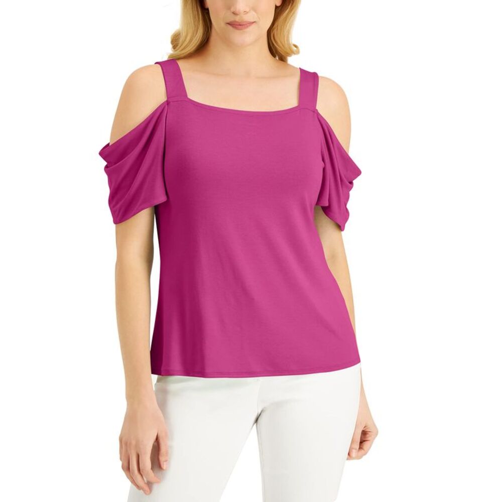 JM Collection Cold Shoulder Top - Picture 3 of 4